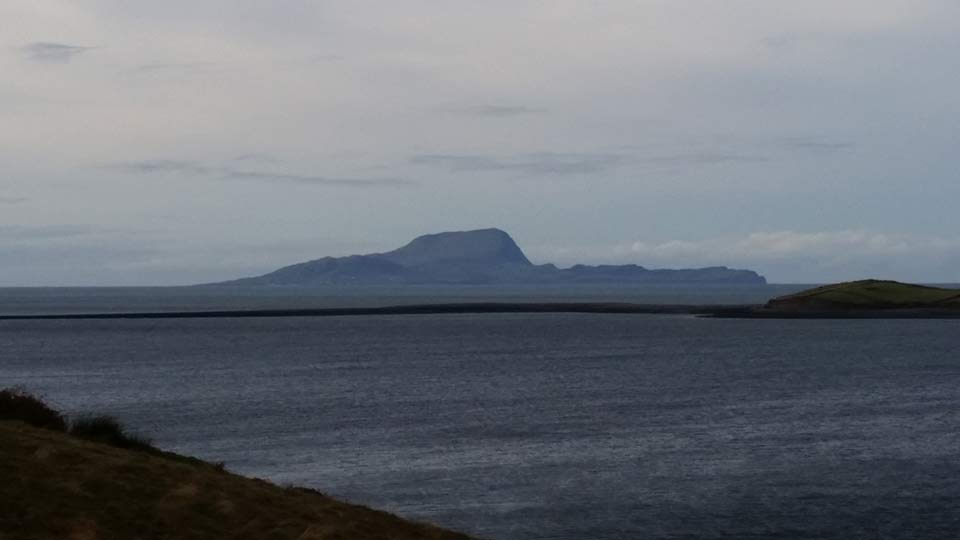 Shingle Bar between Inishgort and Island More, with Clare Island in the background